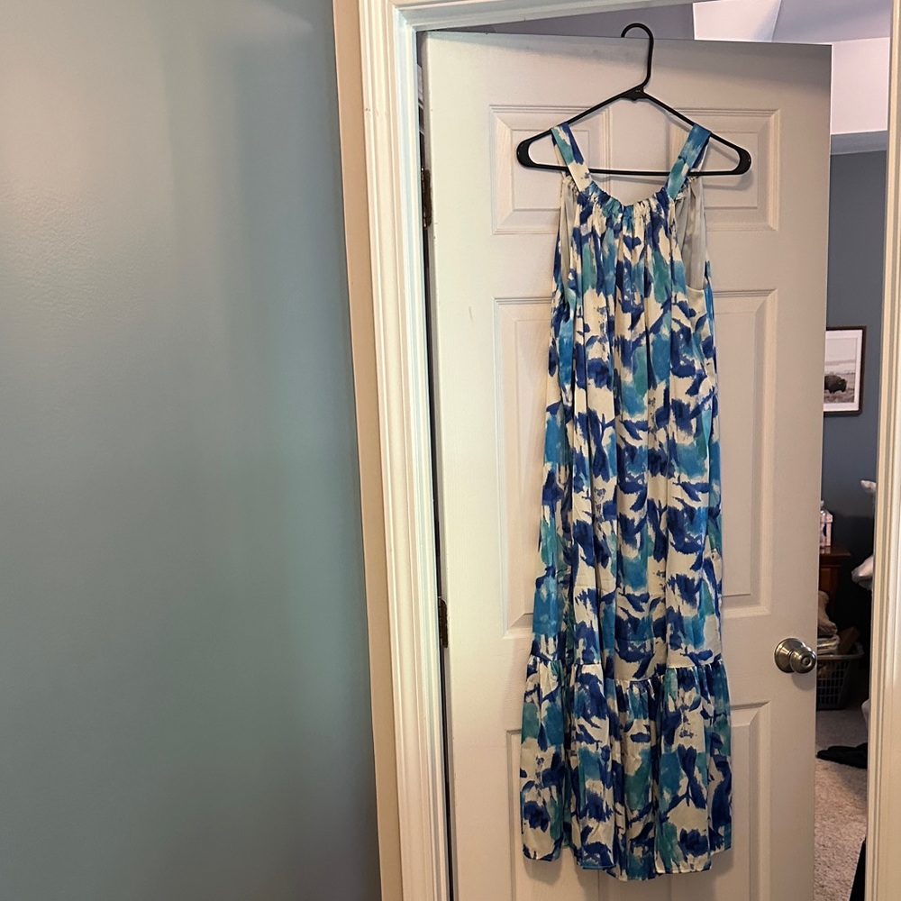 Mittoshop Blue and White Maxi Dress